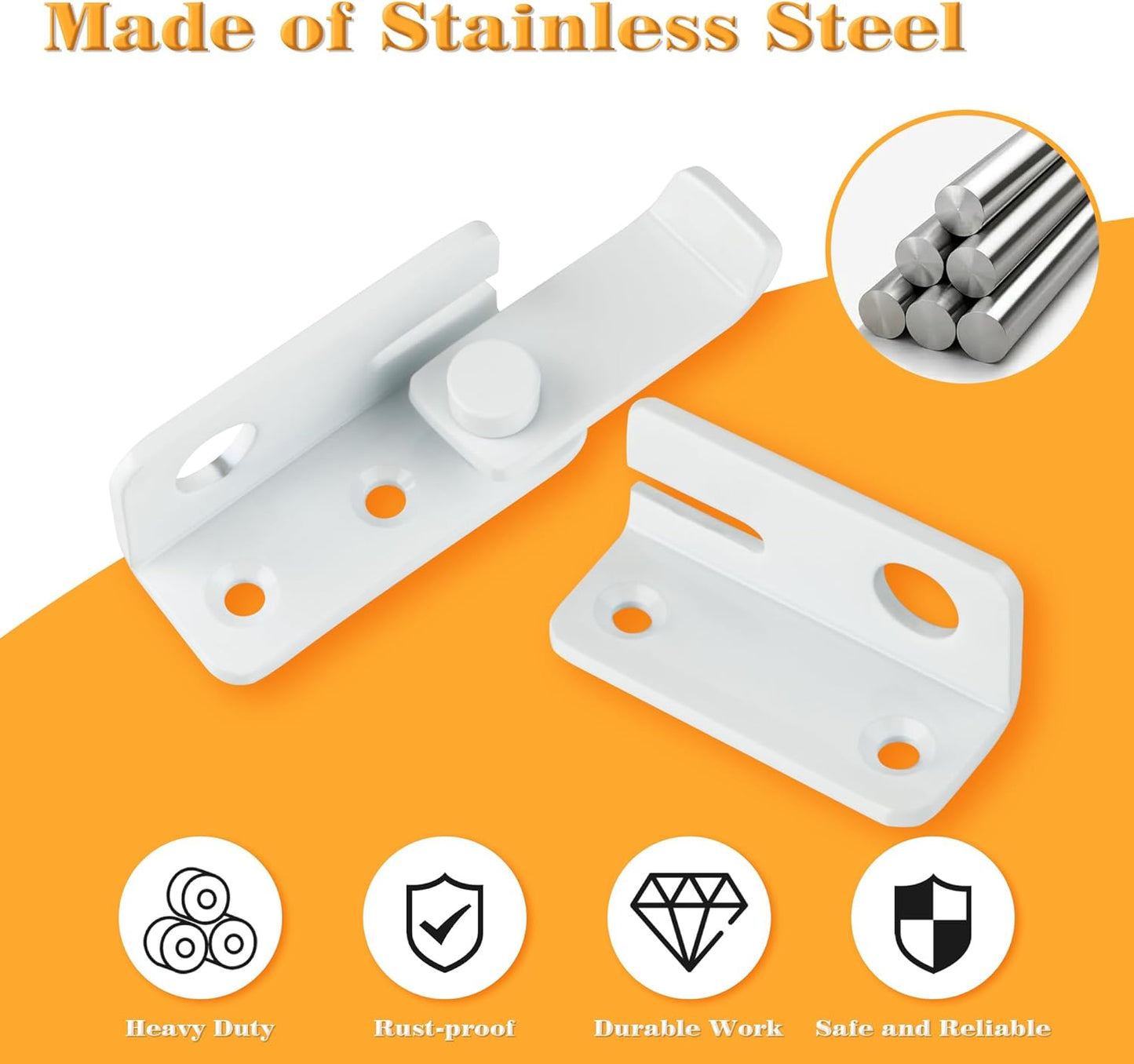 Alise Flip Latch Gate Latches Slide Bolt Latch Safety Door Lock Catch for Barn Cabinet Pet Cage