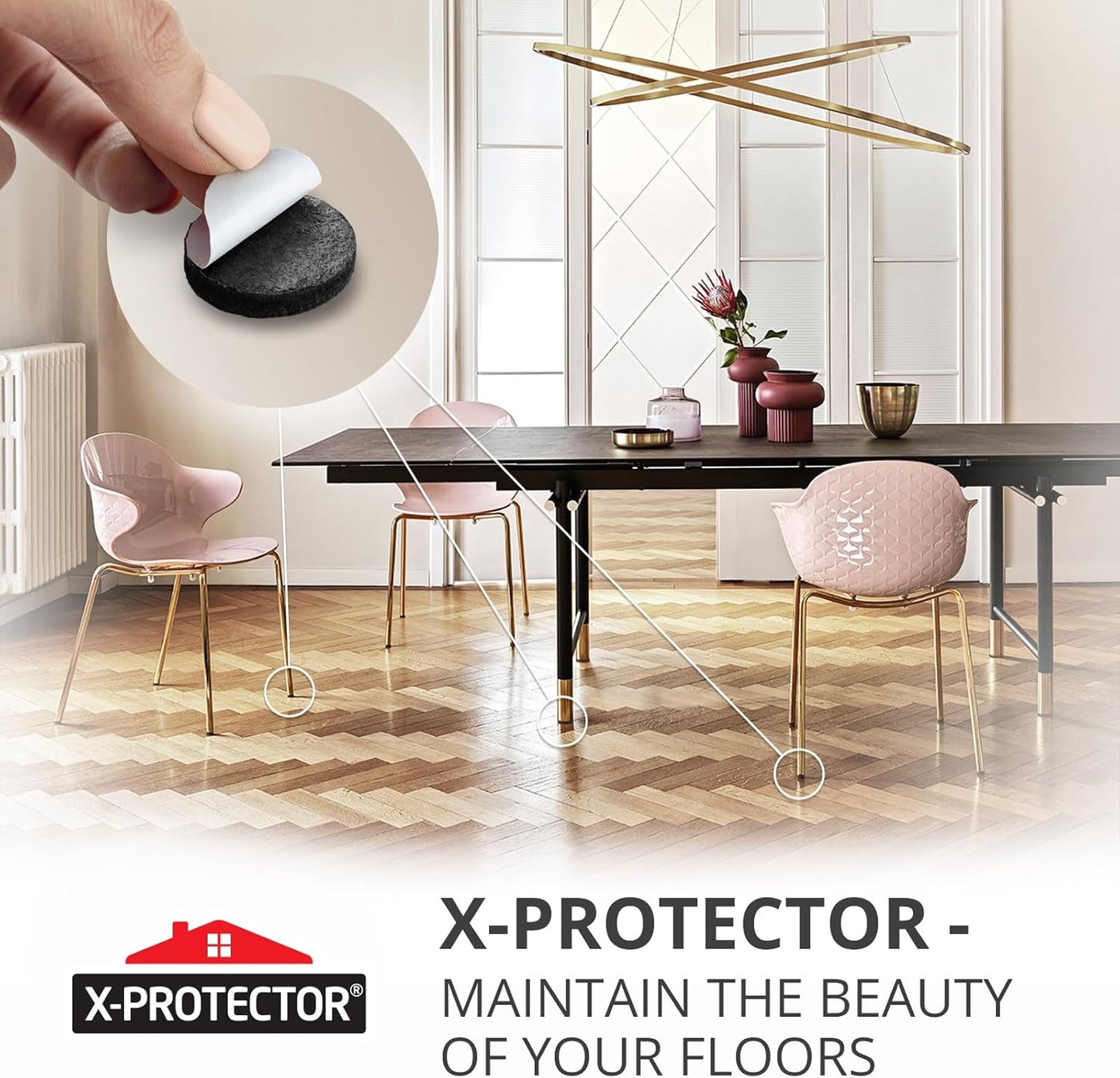 Felt Furniture Pads 235 PCS X-Protector! Huge Quantity of Black Furniture Pads for Hardwood Floors
