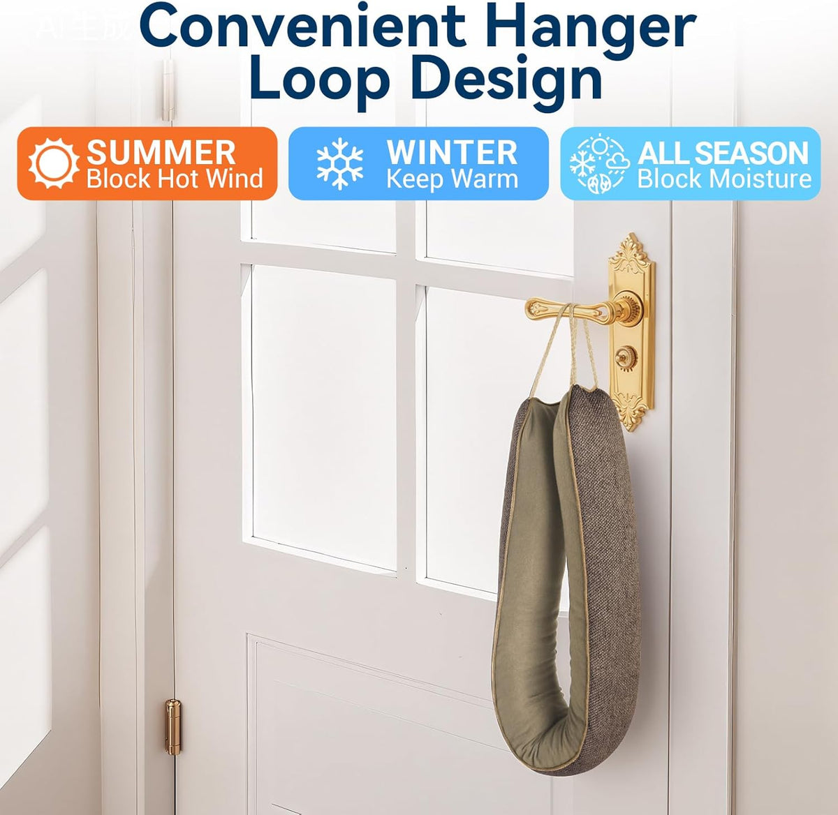 Door Draft Stopper for Bottom of Door, 36’’ Heavy Duty Under Door Draft Blocker Gap Filler, Door