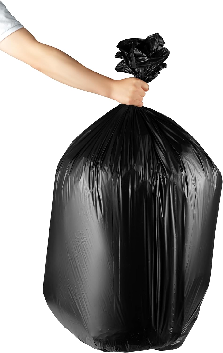 55-60 Gallon Trash Bags Heavy Duty - Bulk 150 Pack Large Garbage Bags - Big Black Commercial Trash