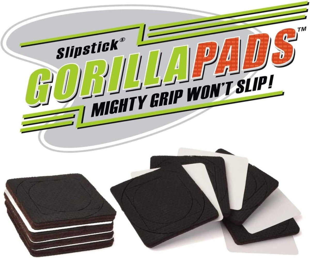 GorillaPads Non-Slip Furniture Pads/Grippers, Rubber Floor Protectors for Under Furniture, Black