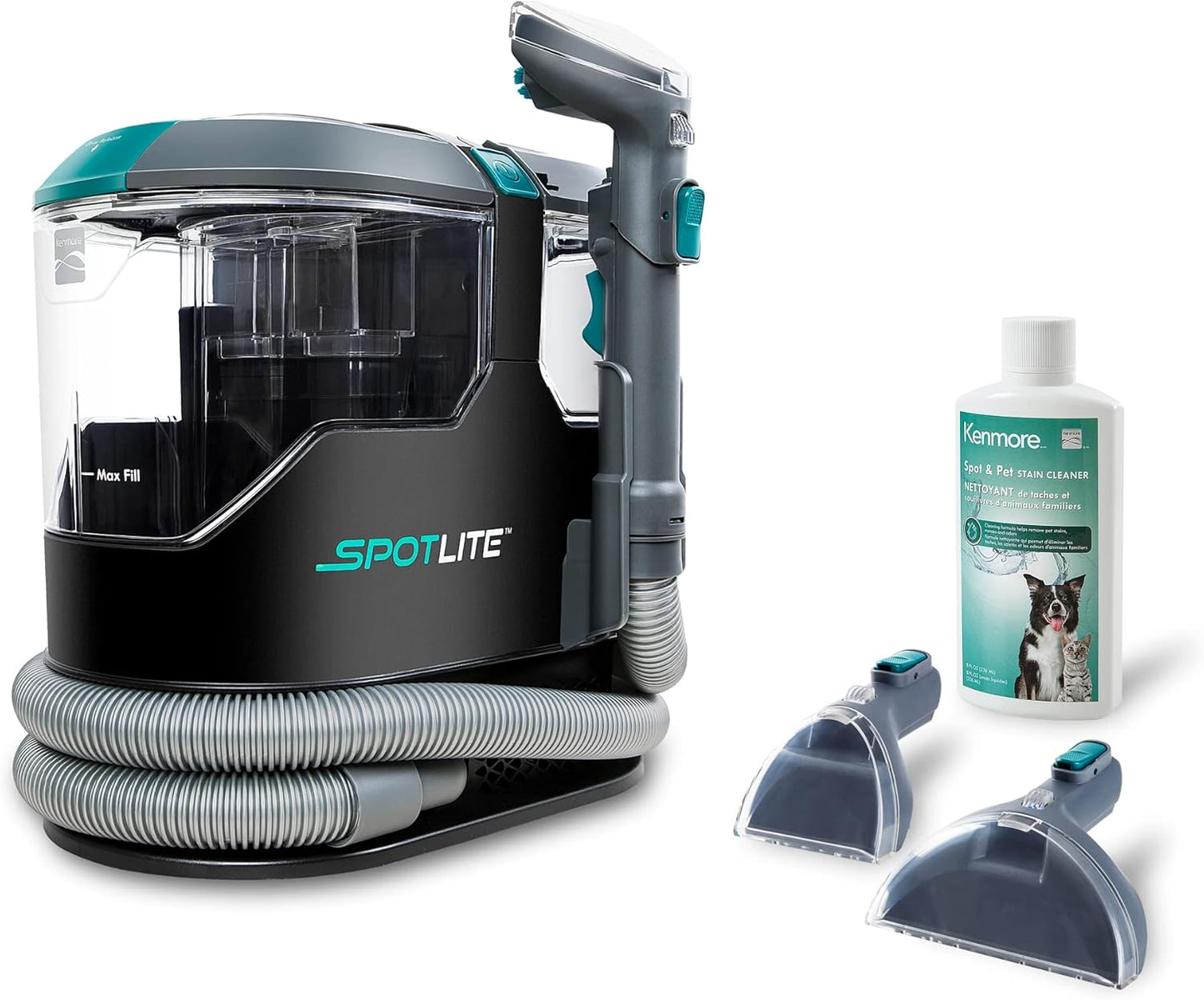 Kenmore KW2001 SpotLite Portable Carpet Spot Cleaner & Pet Stain Remover, 17Kpa Powerful Suction