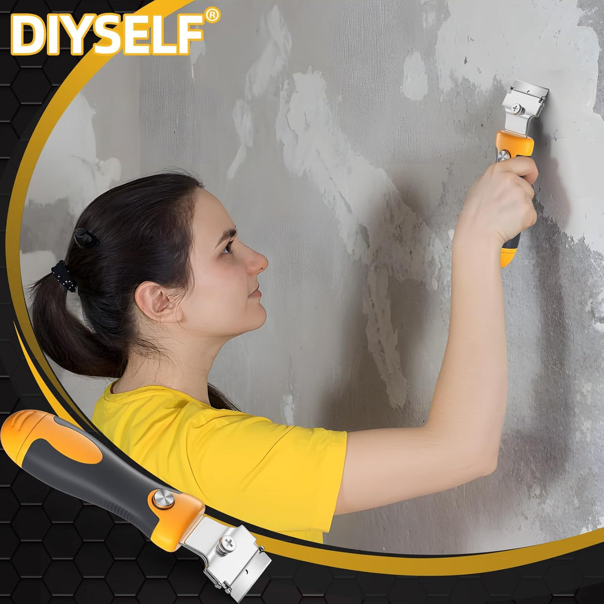 DIYSELF Razor Blade Scraper 12Pack Glass Scraper Oven Scraper for Cleaning Razor Scraper for Floors