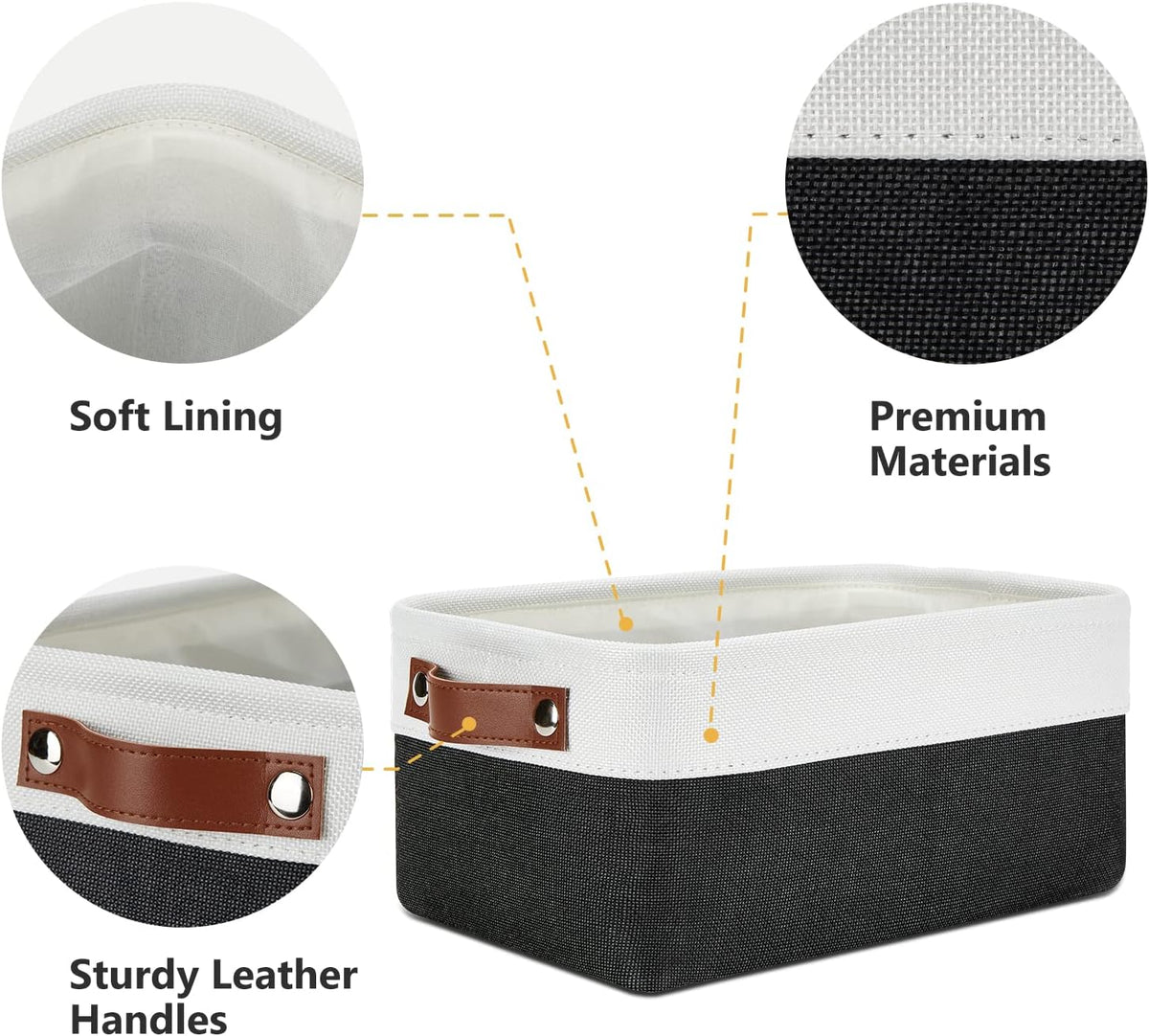 DULLEMELO Small Storage Baskets 6 Pack, Fabric Collapsible Gift Storage Baskets for Shelves