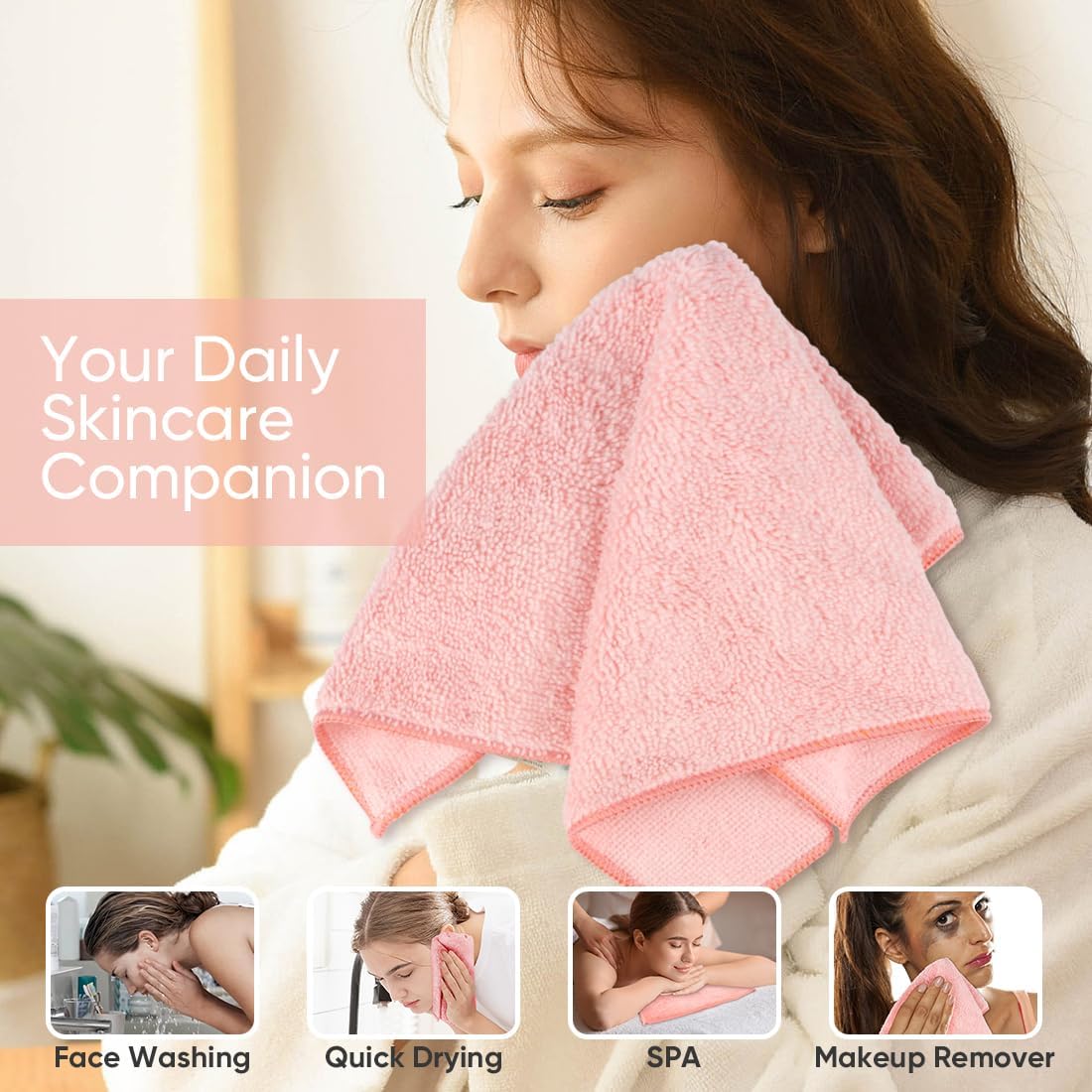 HOMEXCEL Microfiber Washcloths 12 Pack, Highly Absorbent and Soft Face Towel, Multi-Purpose Wash