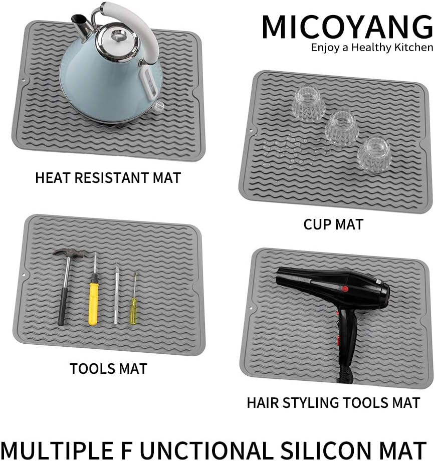 Silicone Dish Drying Mat for Multiple Usage,Easy clean,Eco-friendly,Heat-resistant Silicone Mat for