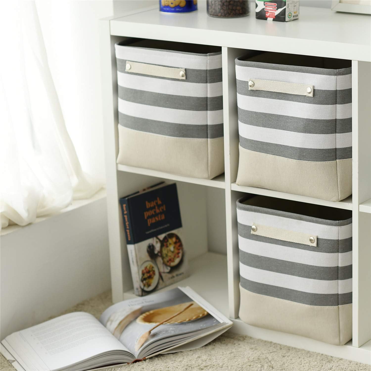 TheWarmHome Extra Large Cube Storage Bins Baskets for Organizing, Sturdy Fabric Storage Basket Cube