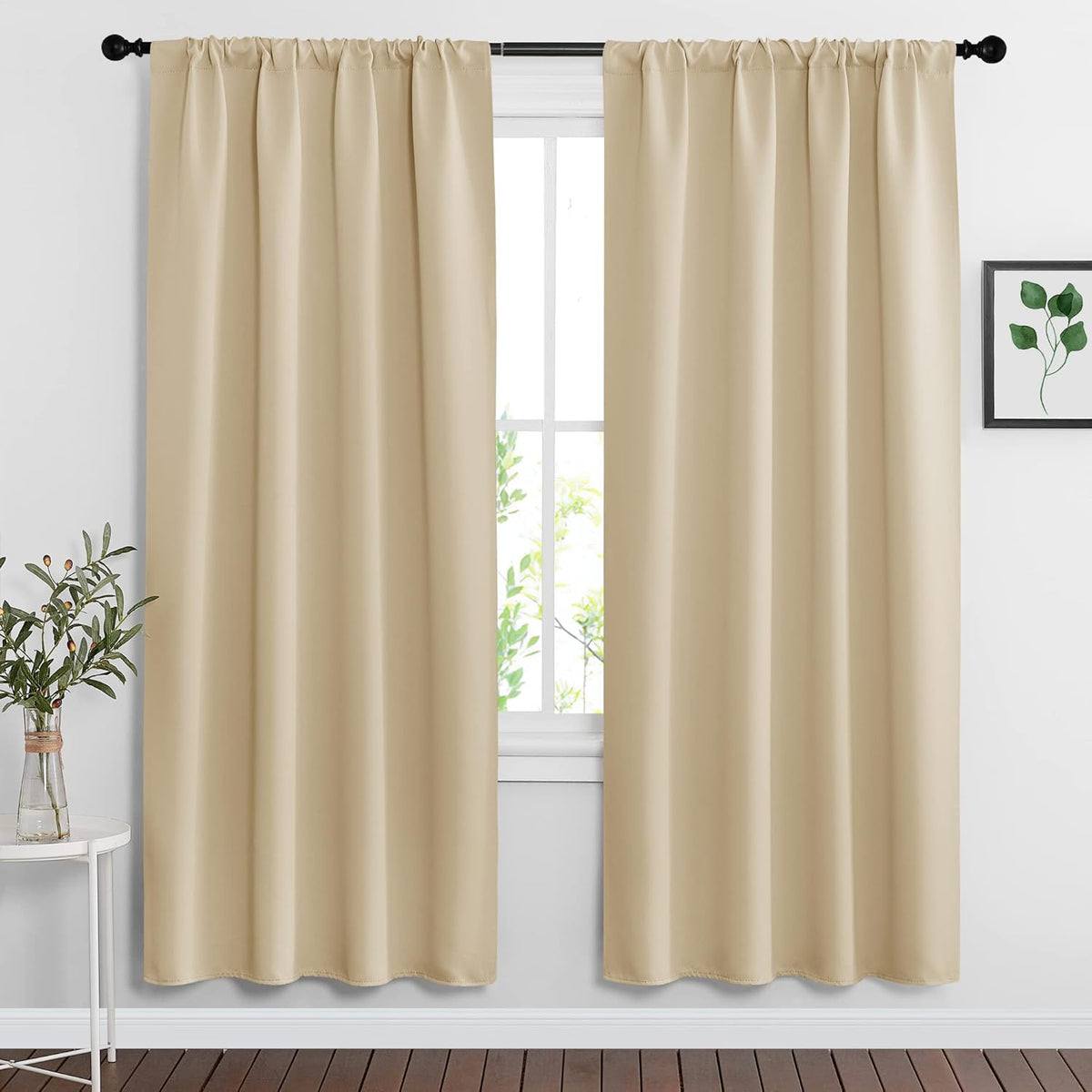 RYB HOME Blackout Curtains for Living Room, Large Window Shades for Bay Window Dining Parlor