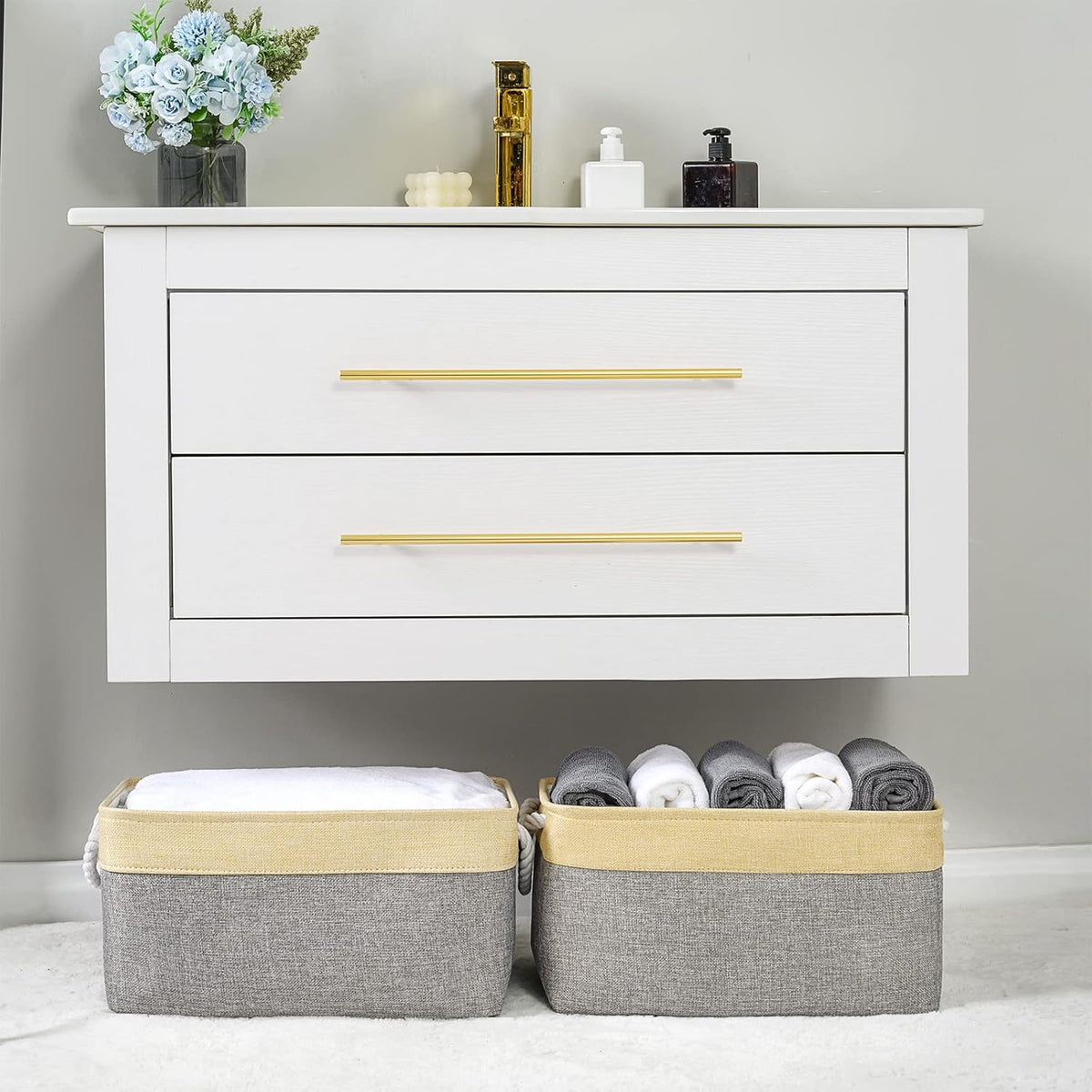 TheWarmHome Storage Basket - 15.7L×11.8W×8.3H 1 Pack Large Baskets for Organizing Shelves, Storage