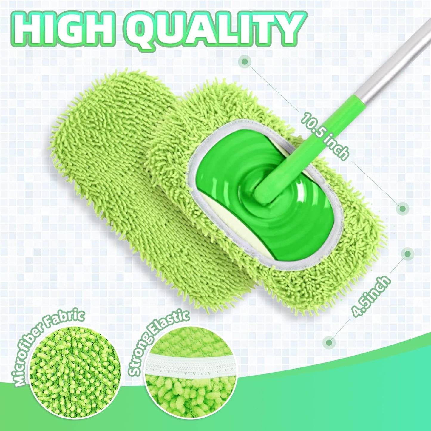 8 Pack Reusable Mop Pads Compatible with Swiffer Sweeper, Microfiber Chenille Washable Swiffer Mop