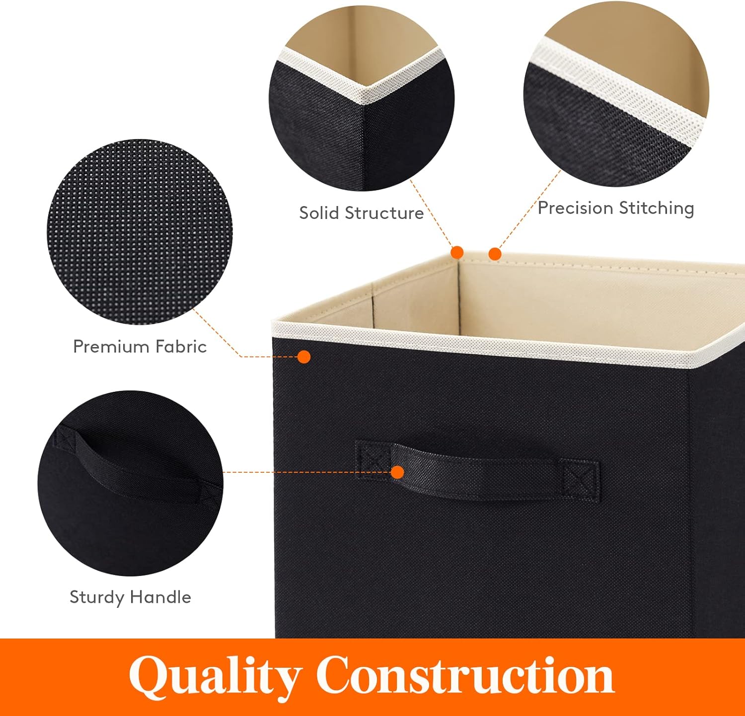 Lifewit Collapsible Fabric Storage Cubes Bins Set 11 Inch, Foldable Cubby Organizers Boxes, 6 Pack