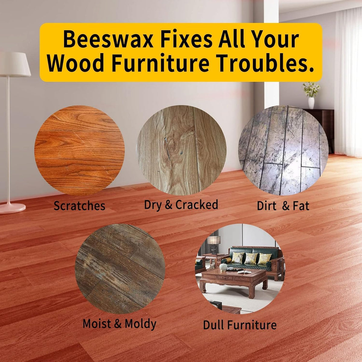 PIPIHUA Beeswax Polish and Conditioner for Wood Furniture - Waterproof & Restorer Wood Wax