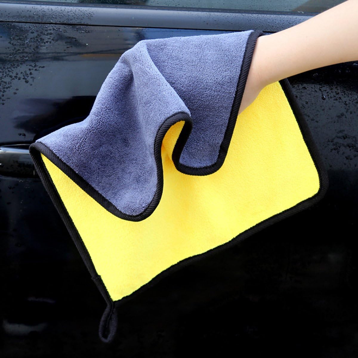 SOFTBATFY Ultrasoft, Large, Thick and Quick Drying Car Microfiber Cleaning Towel 800GSM Polishing