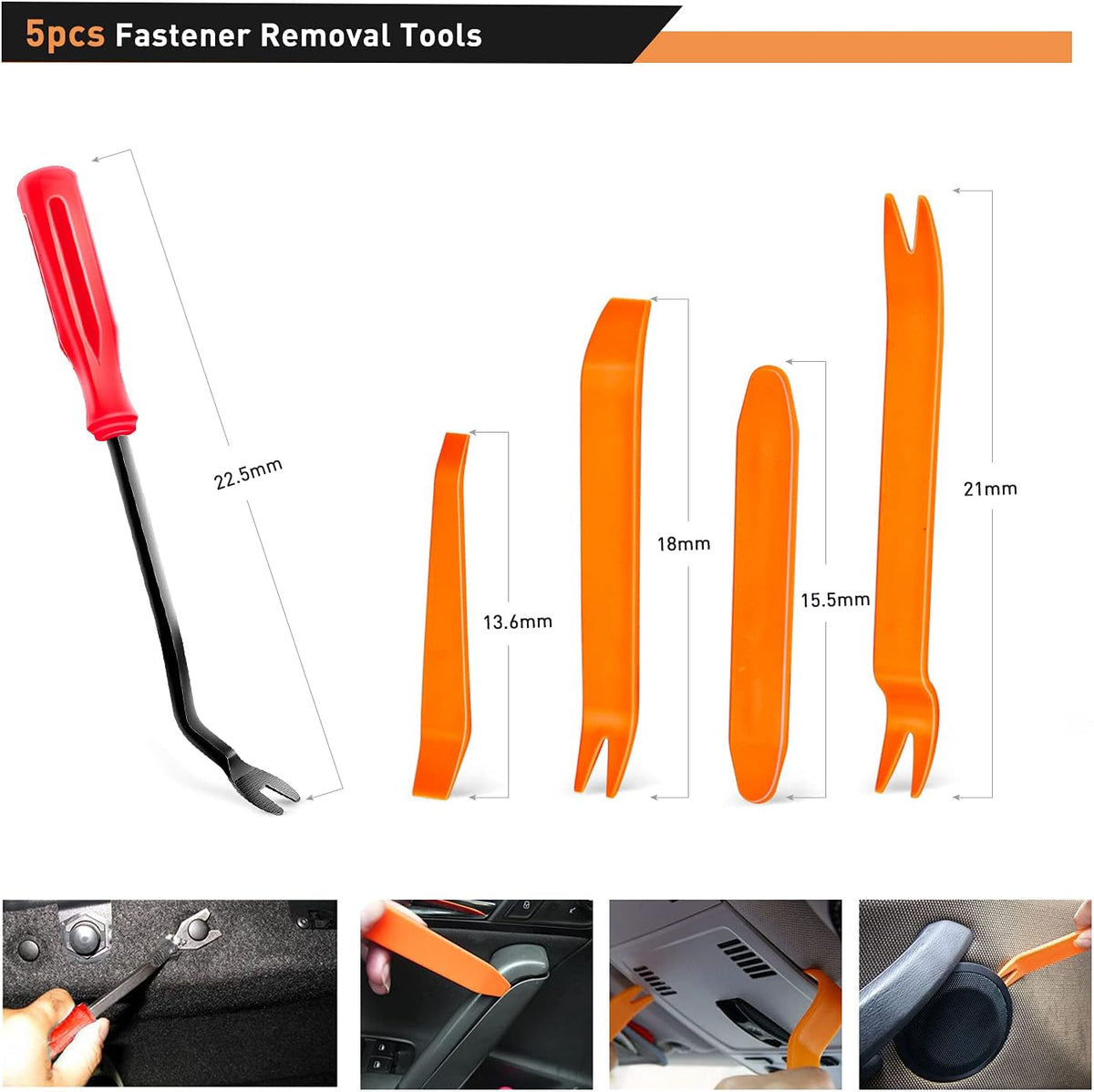GOOACC 380Pcs Car Automotive Plastic, Metal, Nylon Push Pin Rivet with Fastener Remover Trim Clip