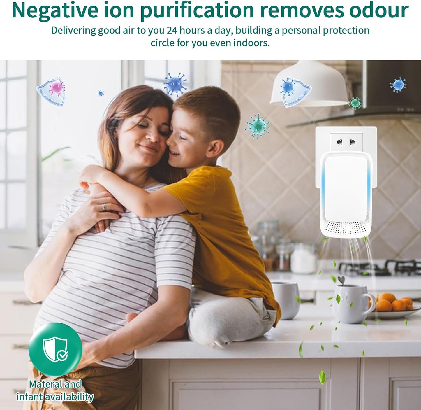Plug-In Ionic Air Purifier (4), Home Air Ionizer, Silent Filterless Air Purifier, Silent Filterless