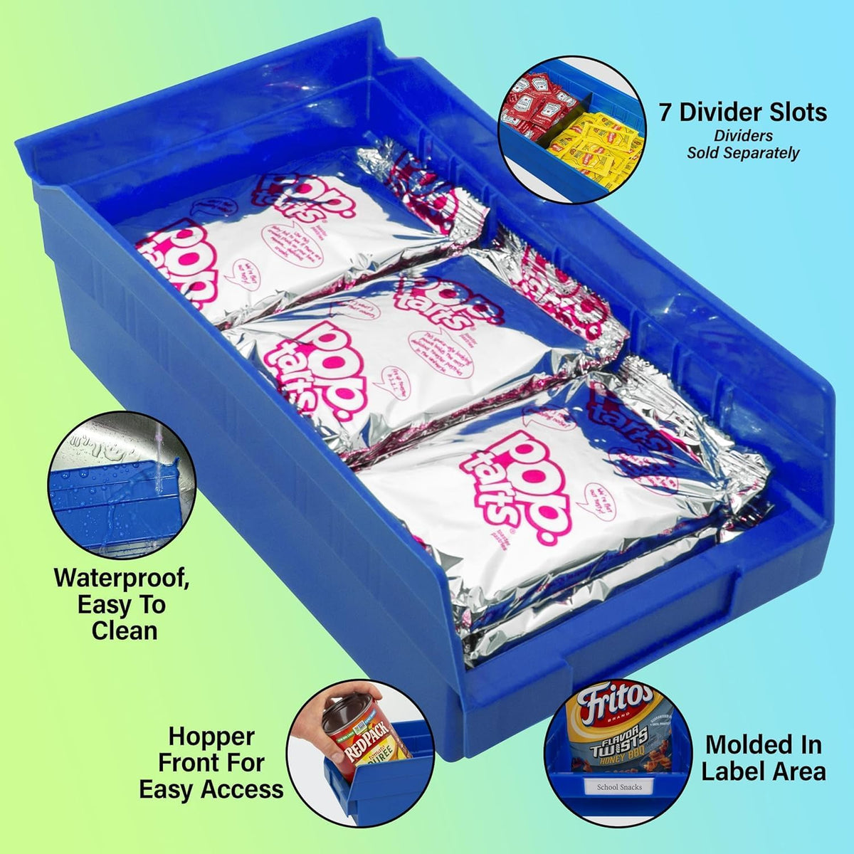 Akro-Mils 30130 Plastic Shelf Bins, Heavy Duty Storage Bins for Garage, Closet, and Drawer