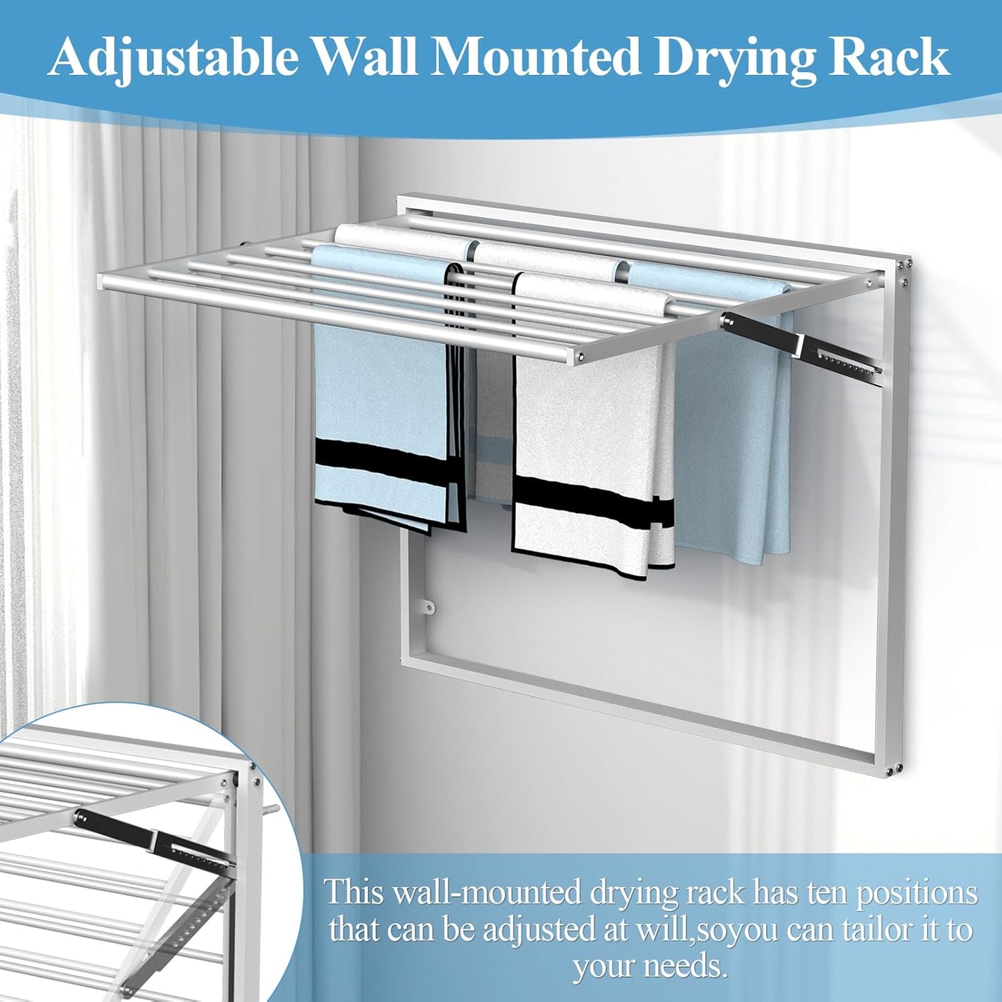 2 Pcs Wall Mount Clothes Drying Rack 26 X 31.5 Laundry Room Organizer Laundry Drying Rack Foldable