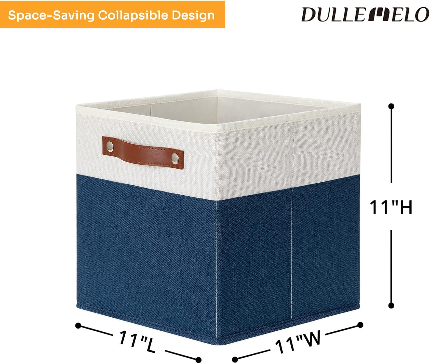 DULLEMELO Fabric Bins for Cube 11x11, Gift Baskets Empty for Boy Girl Mother Father Christmas