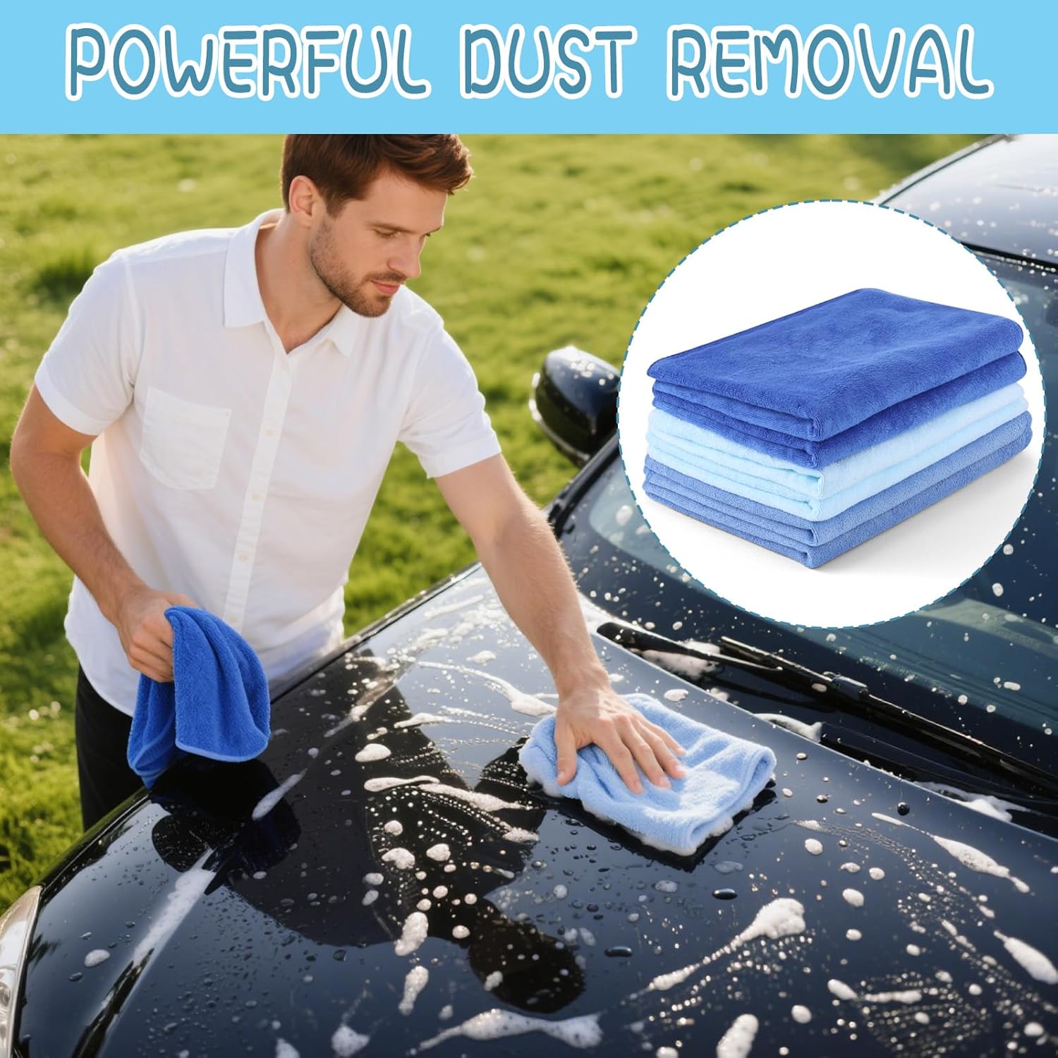 6 Pack Extra Large Microfiber Cleaning Cloths 20"x30", Lint-Free Reusable Towels for Home, Glass