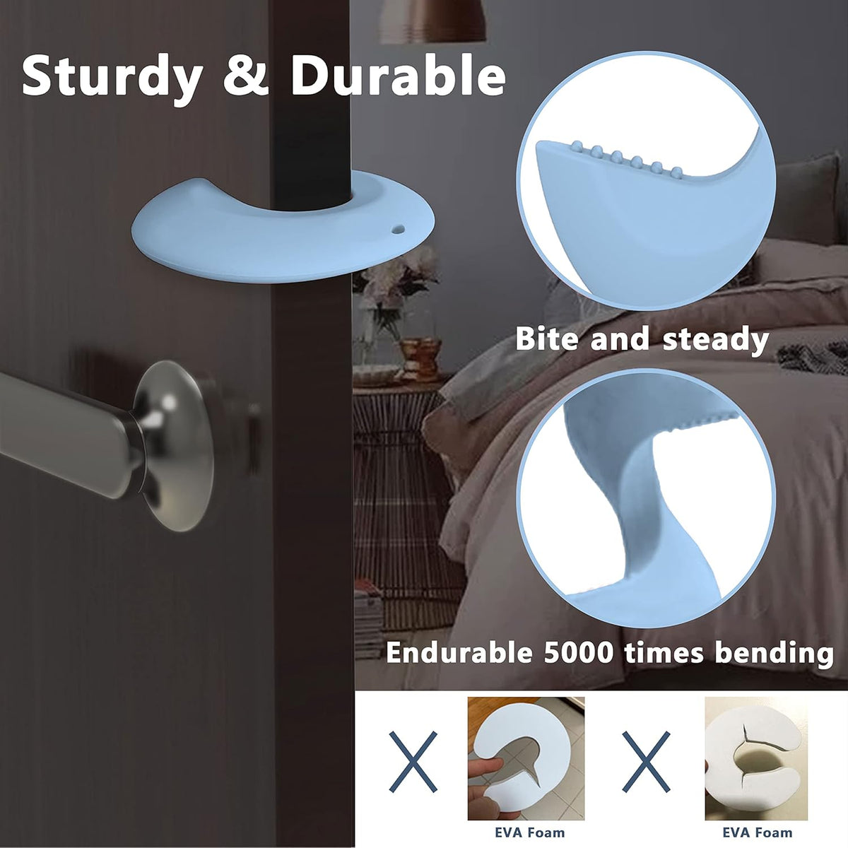 Door Pinch Guard and Door Slam Stopper, Durable Silicone Door Finger Pinch Guard, Prevents Finger