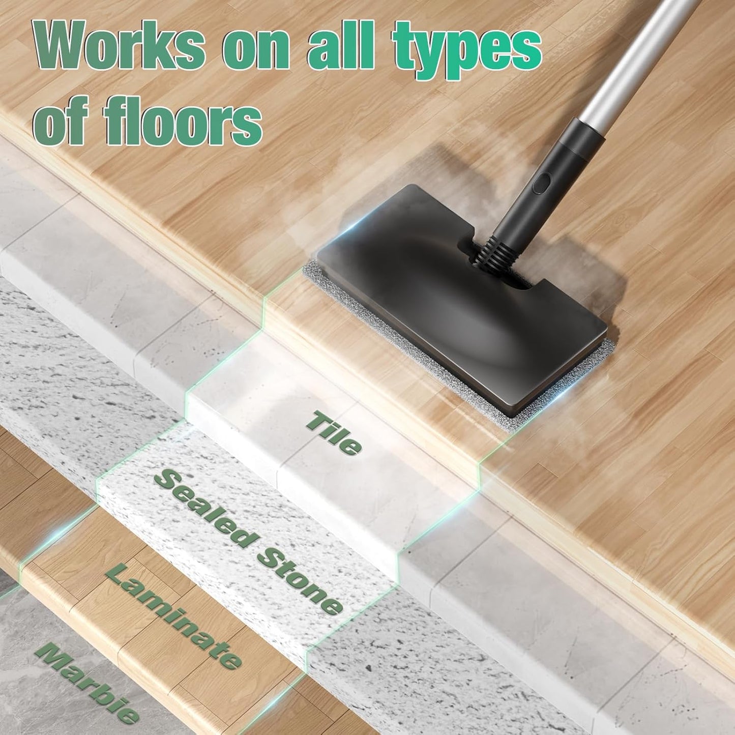 11-in-1 Steam Mop - Detachable Handheld Steam Cleaner with 500mL Tank, 260℉ Floor Steamer for