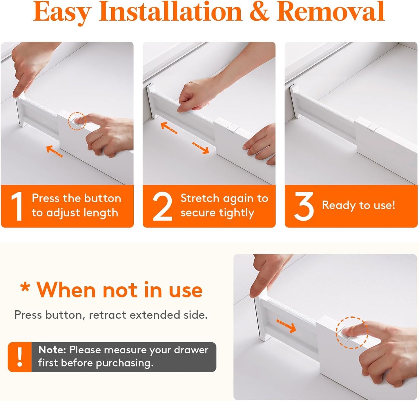 Lifewit 12 Pack Drawer Dividers 4" High,11-17" Adjustable Dresser Drawer Organizers for Clothes