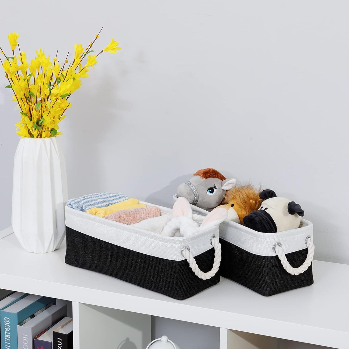 DULLEMELO Toilet Paper Storage Basket, Toilet Paper Basket for Back of Toilet, Bathroom Storage