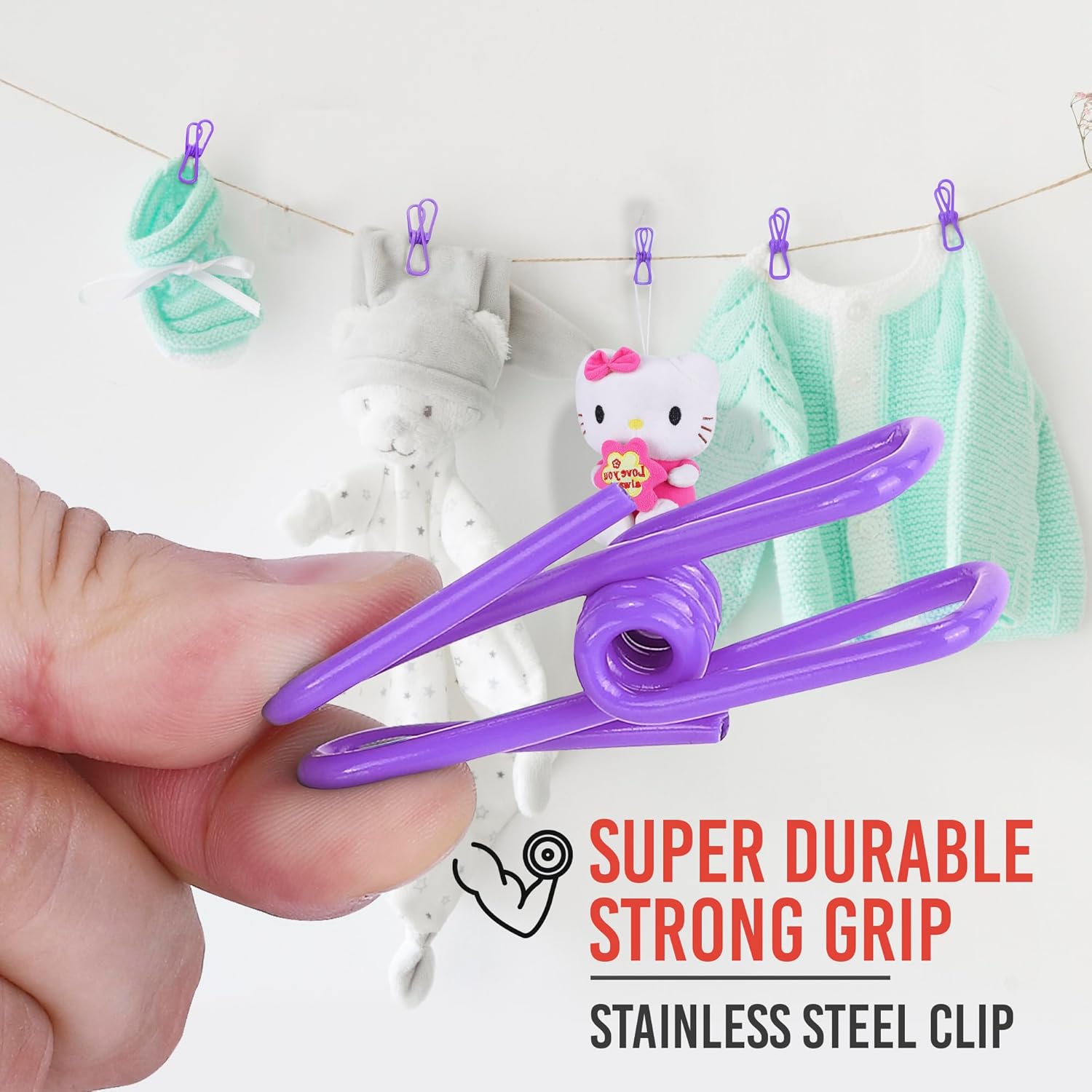 30 Pack Purple Chip Bag Clips for Food - PVC 2 Inch Coated Sealer for Sealing Food - Paper Holder