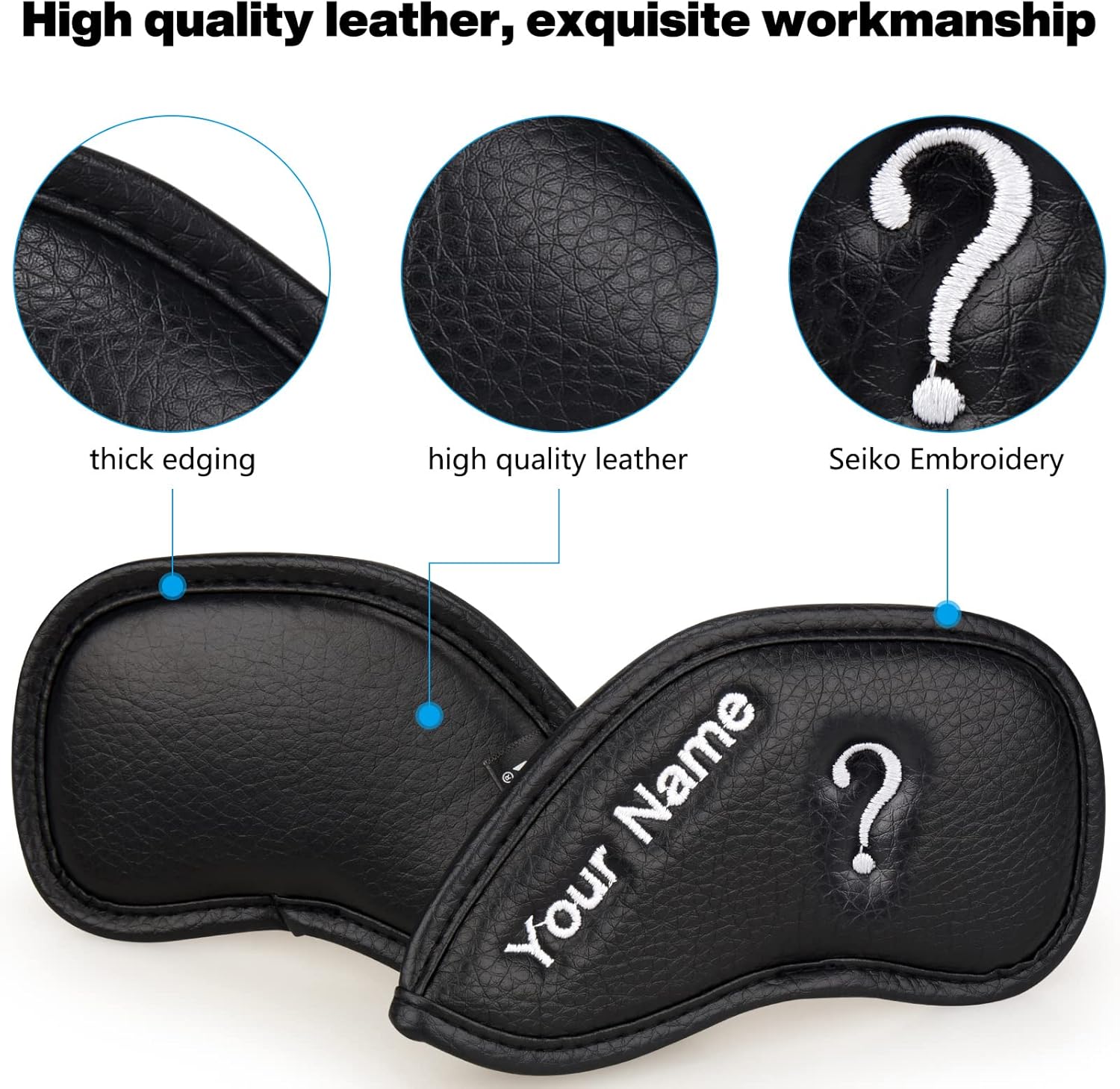 CRAFTSMAN GOLF 12pcs or 1pc Thick Synthetic Leather Golf Iron Head Covers Set Headcover Fit All