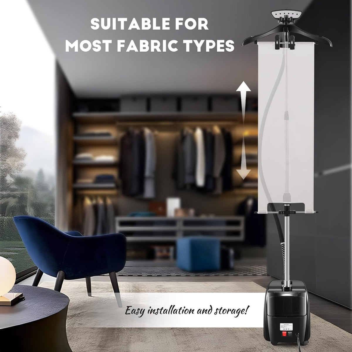 CGOLDENWALL Commercial Standing Garment Steamer for Clothes 1500w Continuous 70 mins Powerful