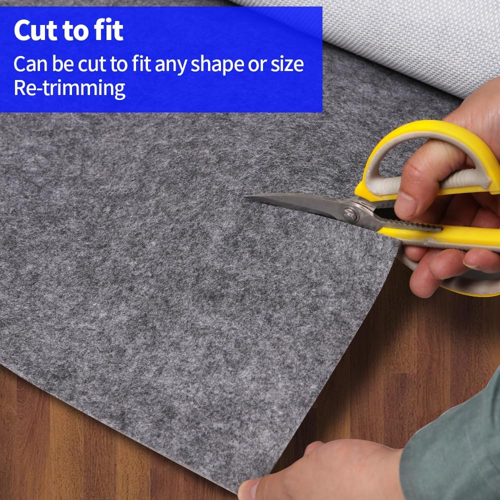 100% Waterproof Non-Slip Rug Pad 9x12 for Large Area Rugs Durable Felt Floor Protection pad for All