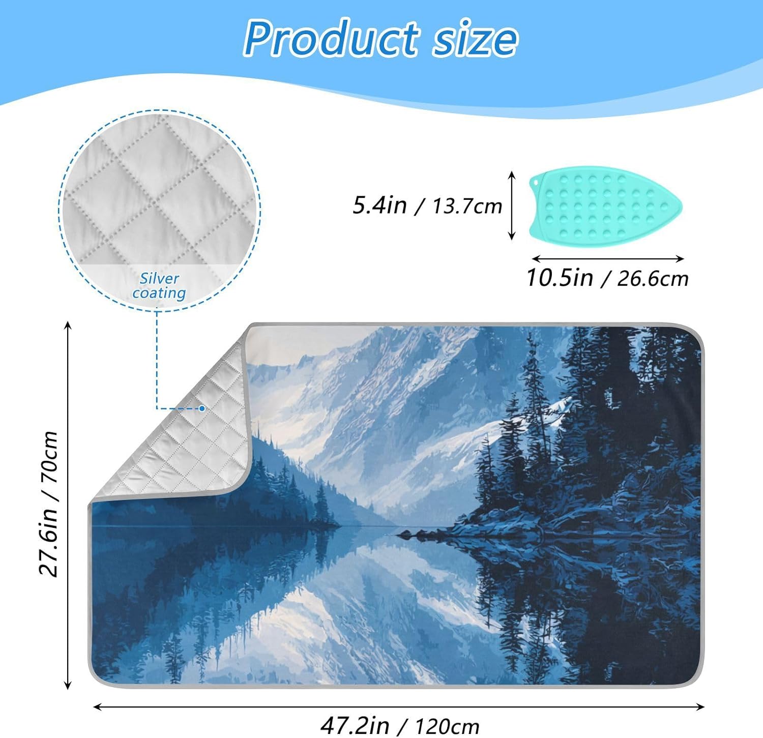 Ironing Mat Portable Ironing Pad Ironing Blanket for Table Top Heat Resistance Double-Side Using