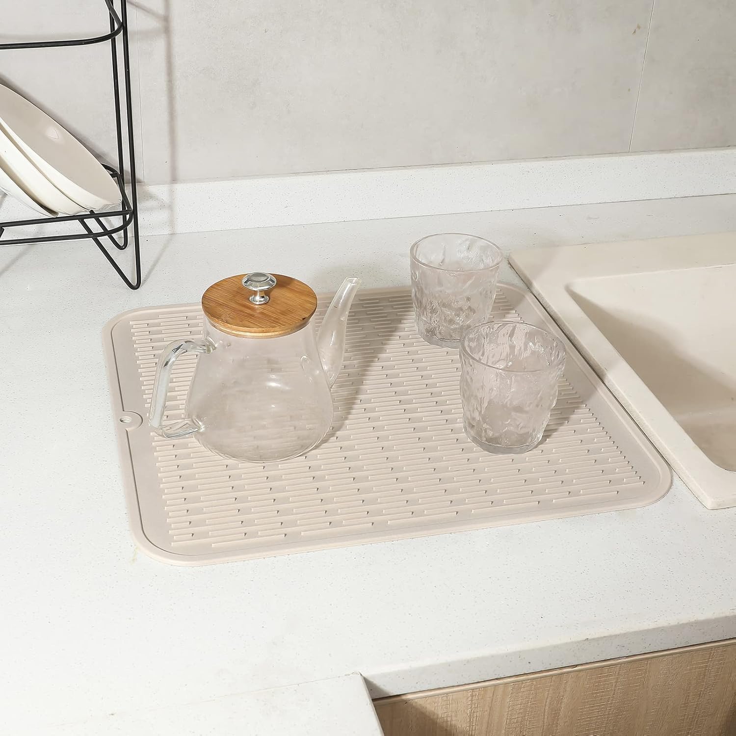 Silicone Dish Drying Mat for Multiple Usage,Easy clean,Eco-friendly,Heat-resistant Silicone Mat for