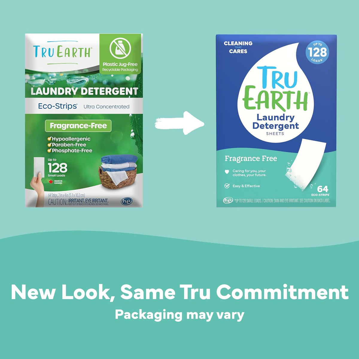 Tru Earth Compact Dry Laundry Detergent - Up to 128 Loads (64 Sheets) - Paraben-Free - Original