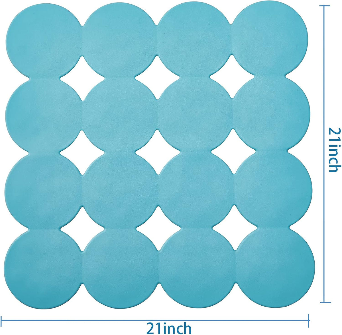Square Shower Mat Nonslip - Rubber Bathtub Mat with Suction Cups for Inside Shower Bathroom Floor