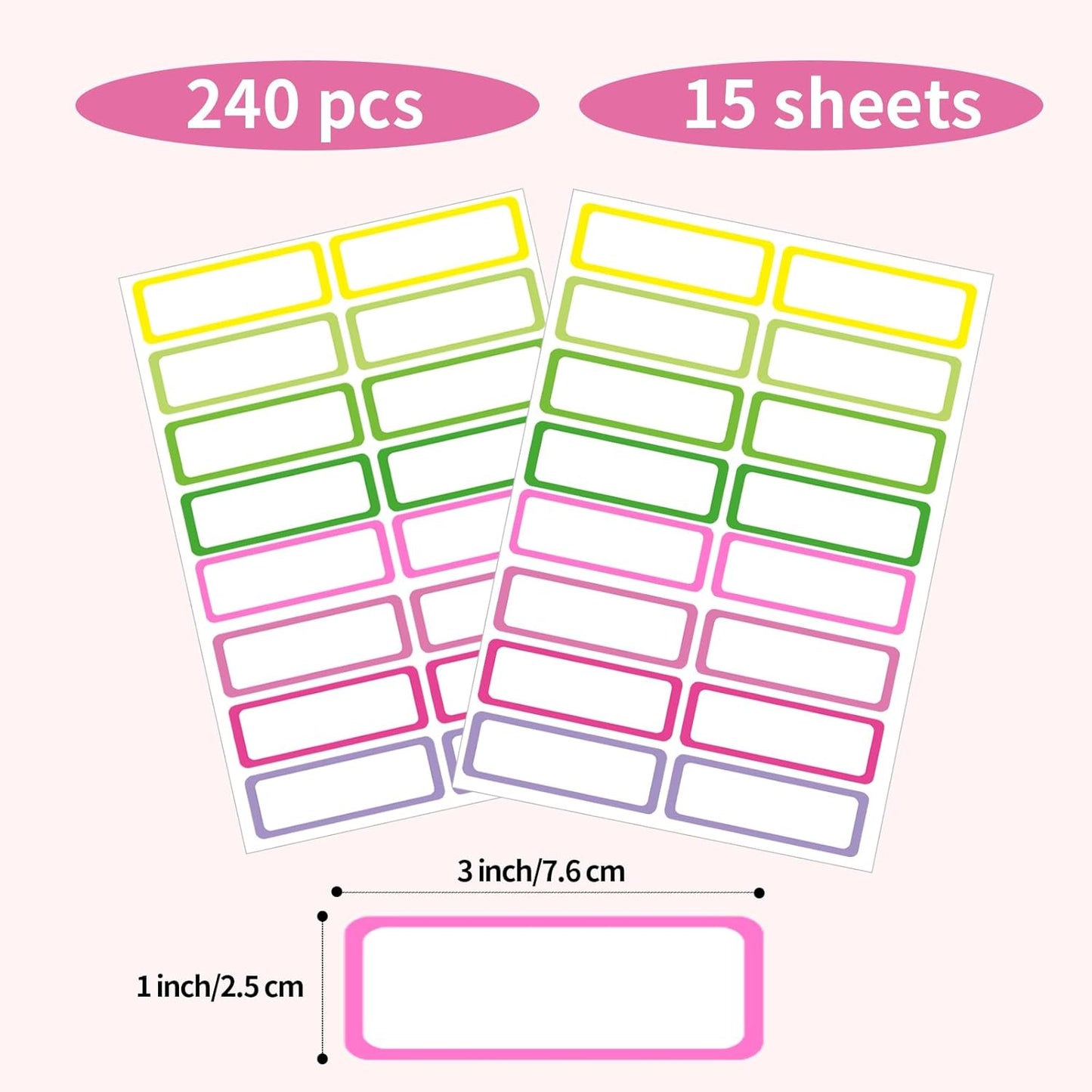 STARLIBOO Removable Labels, Removable Colored Labels Stickers,1x3 Inch Rectangular Stickers