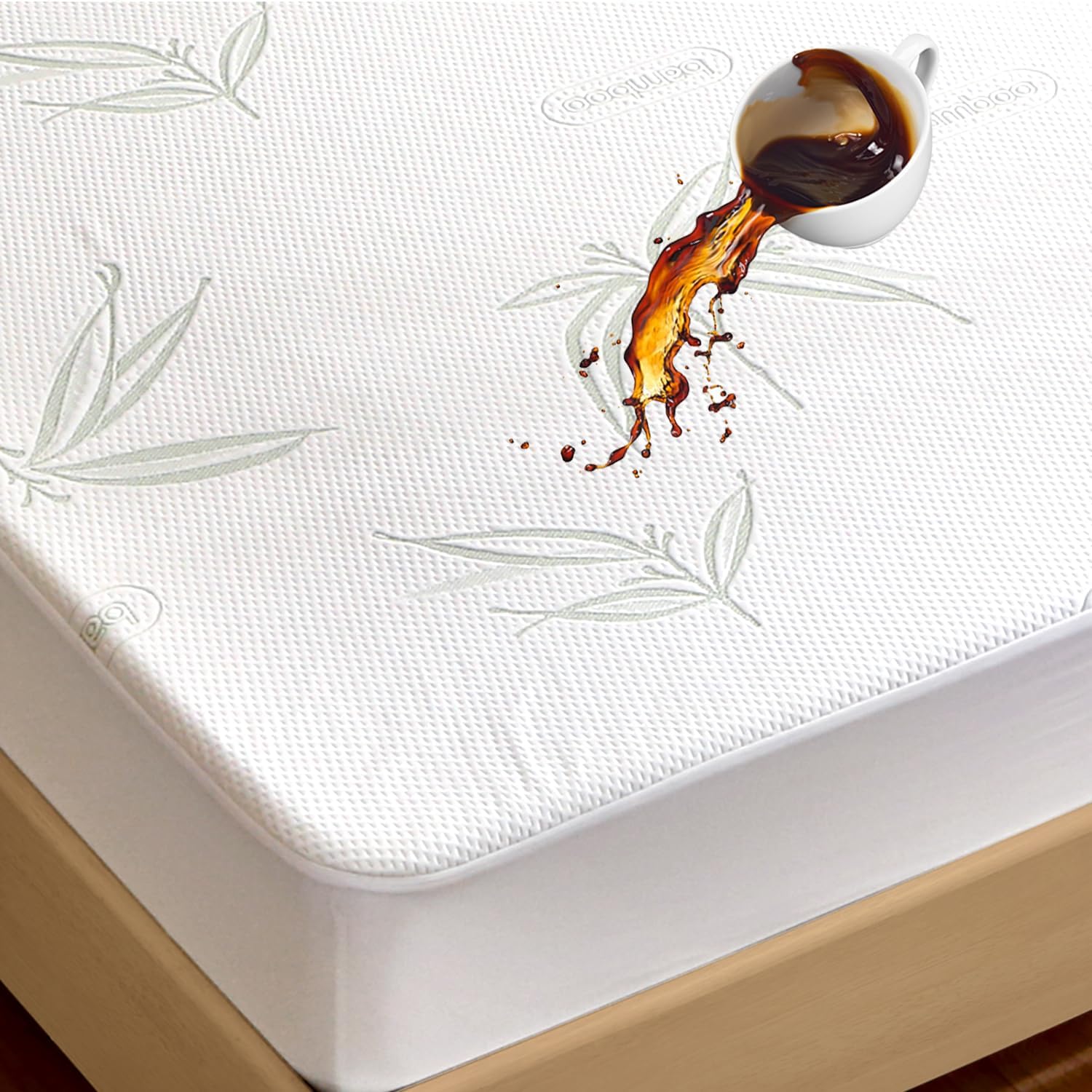 California King Mattress Protector Waterproof Mattress Pad Washable Bamboo Rayon Mattress Cover