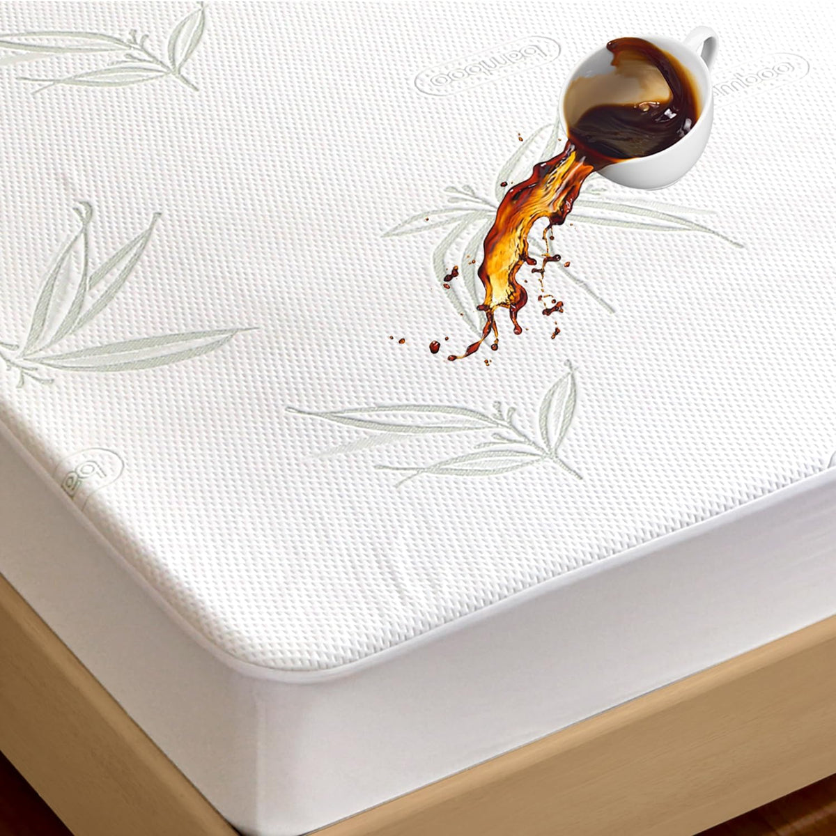 Twin Mattress Protector Waterproof Mattress Pad Washable Bamboo Rayon Mattress Cover Breathable