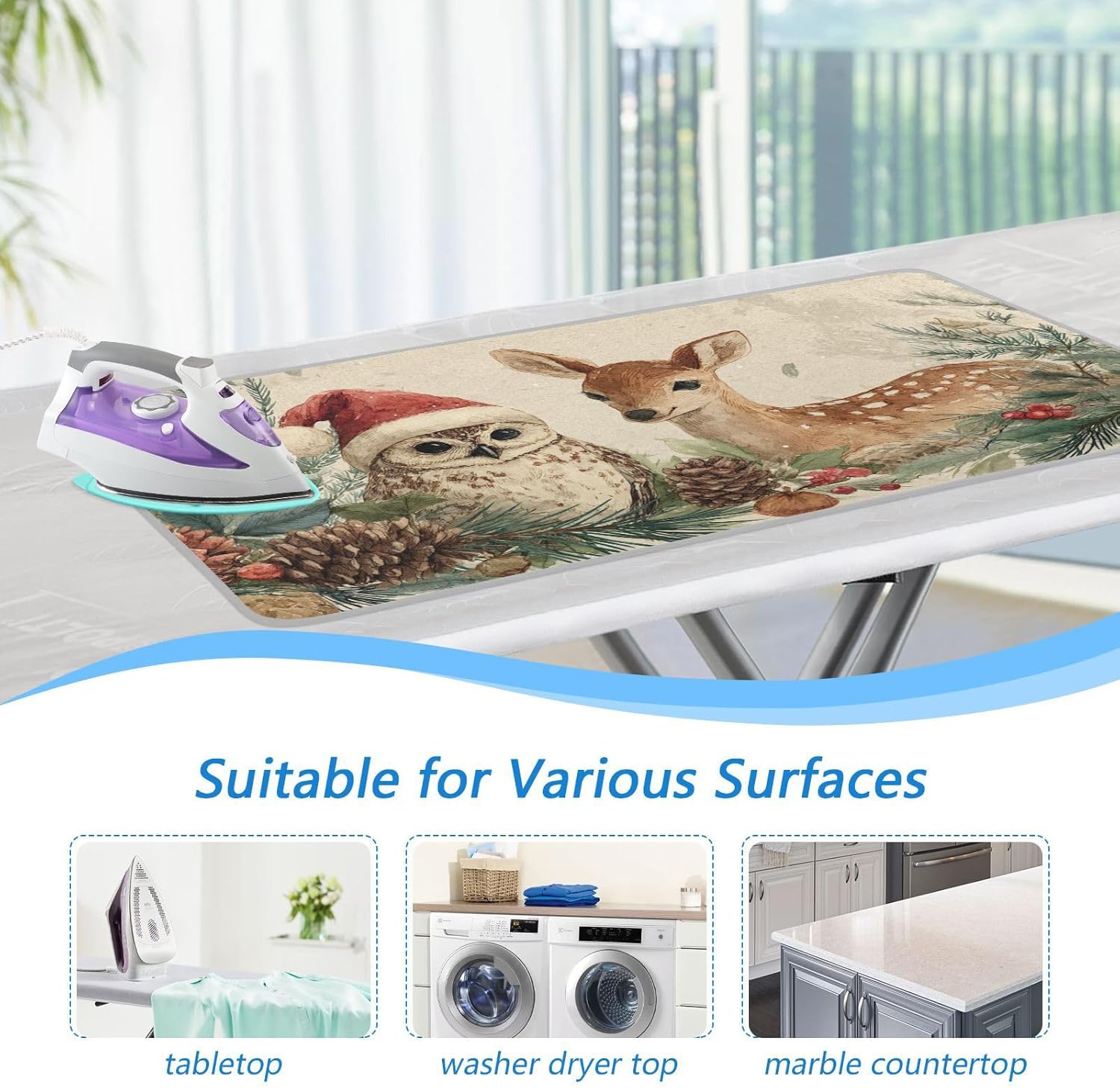 Ironing Mat Portable Ironing Pad Ironing Blanket for Table Top Heat Resistance Double-Side Using