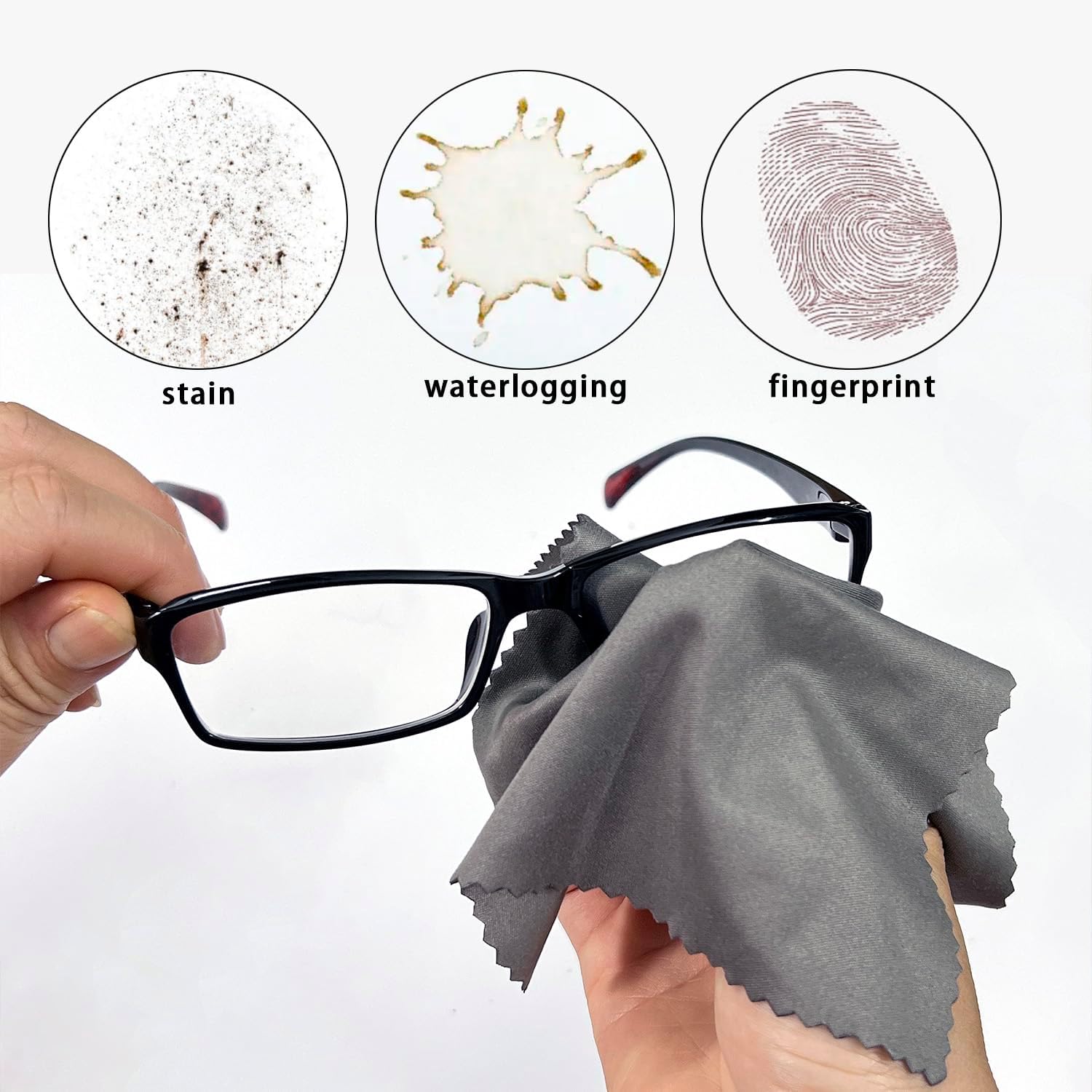 Microfiber Cleaning Cloths (30 Pack), 6x7 Inch – Soft Lens & Glasses Cleaning Cloth for Eyeglasses