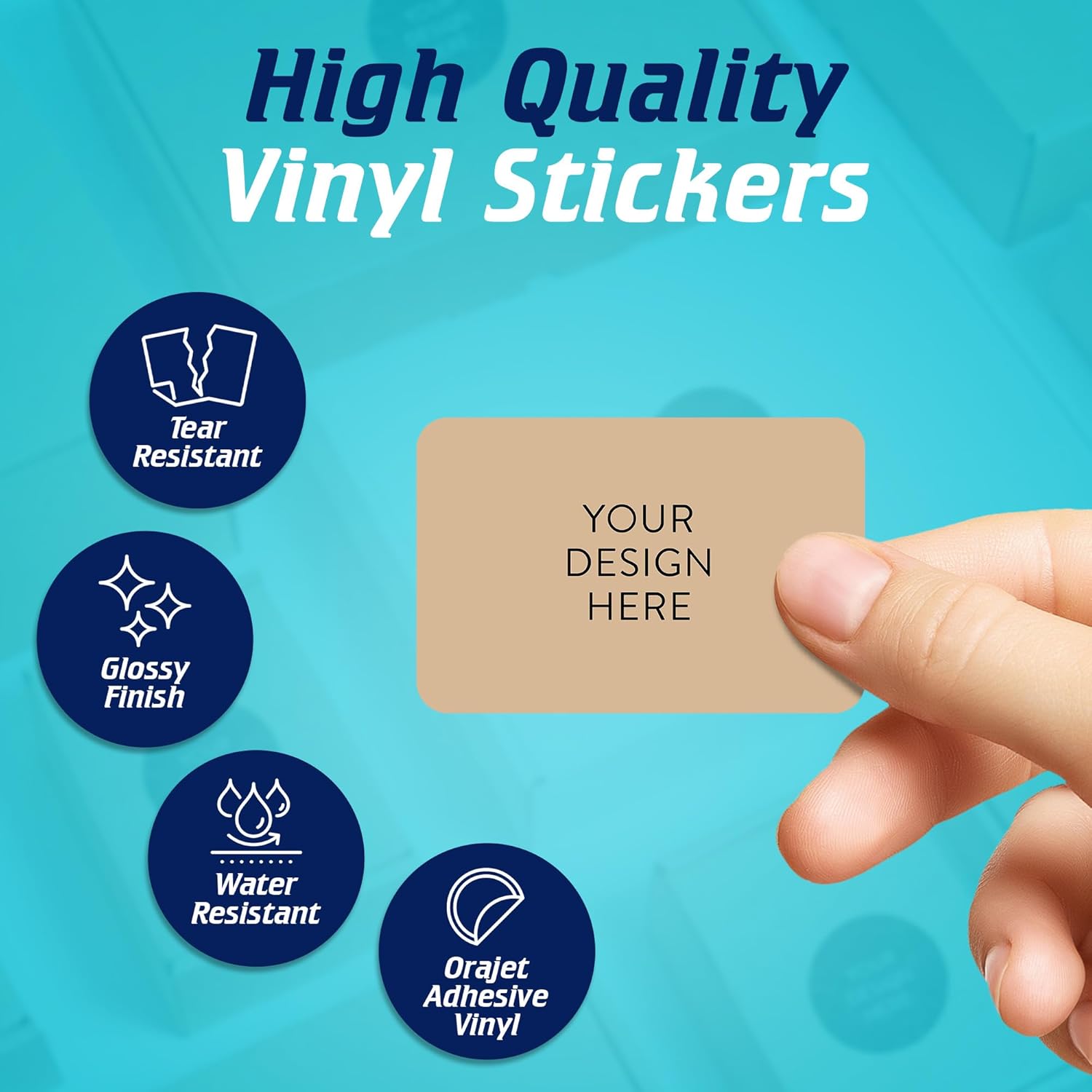 100 Custom Vinyl Stickers - Upload Your own Image, Text, Design, Logo - Personalized Logo Labels