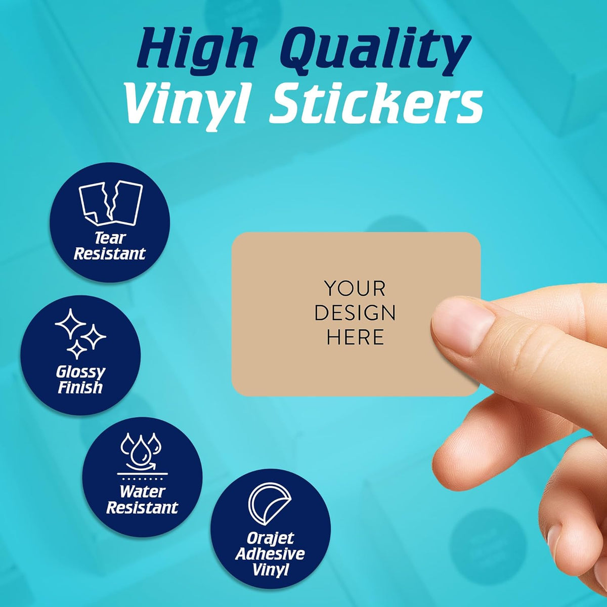 100 Custom Vinyl Stickers - Upload Your own Image, Text, Design, Logo - Personalized Logo Labels