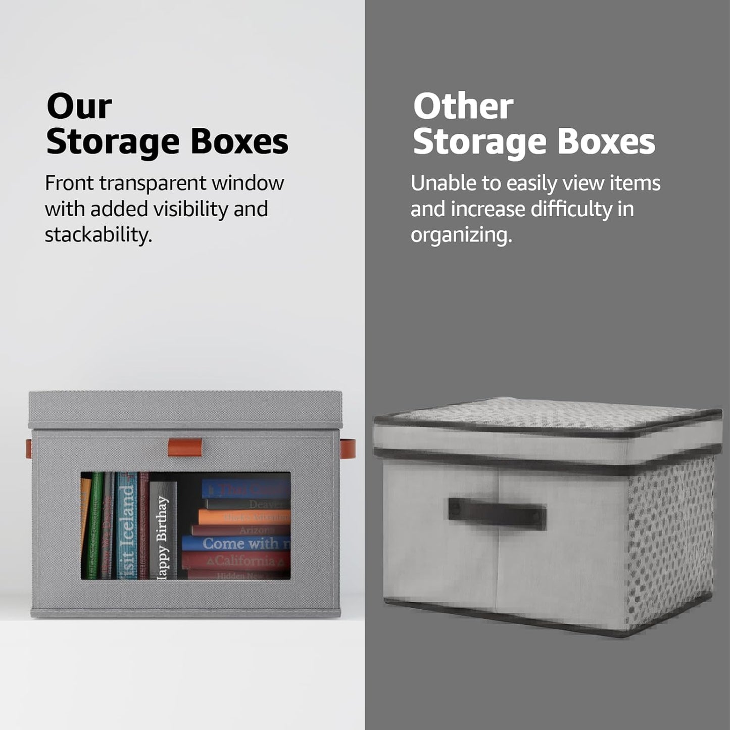 Large Storage Bins with Lids,Stackable&Collapsible Closet Storage Bins,Oxford Fabric Organizer Box