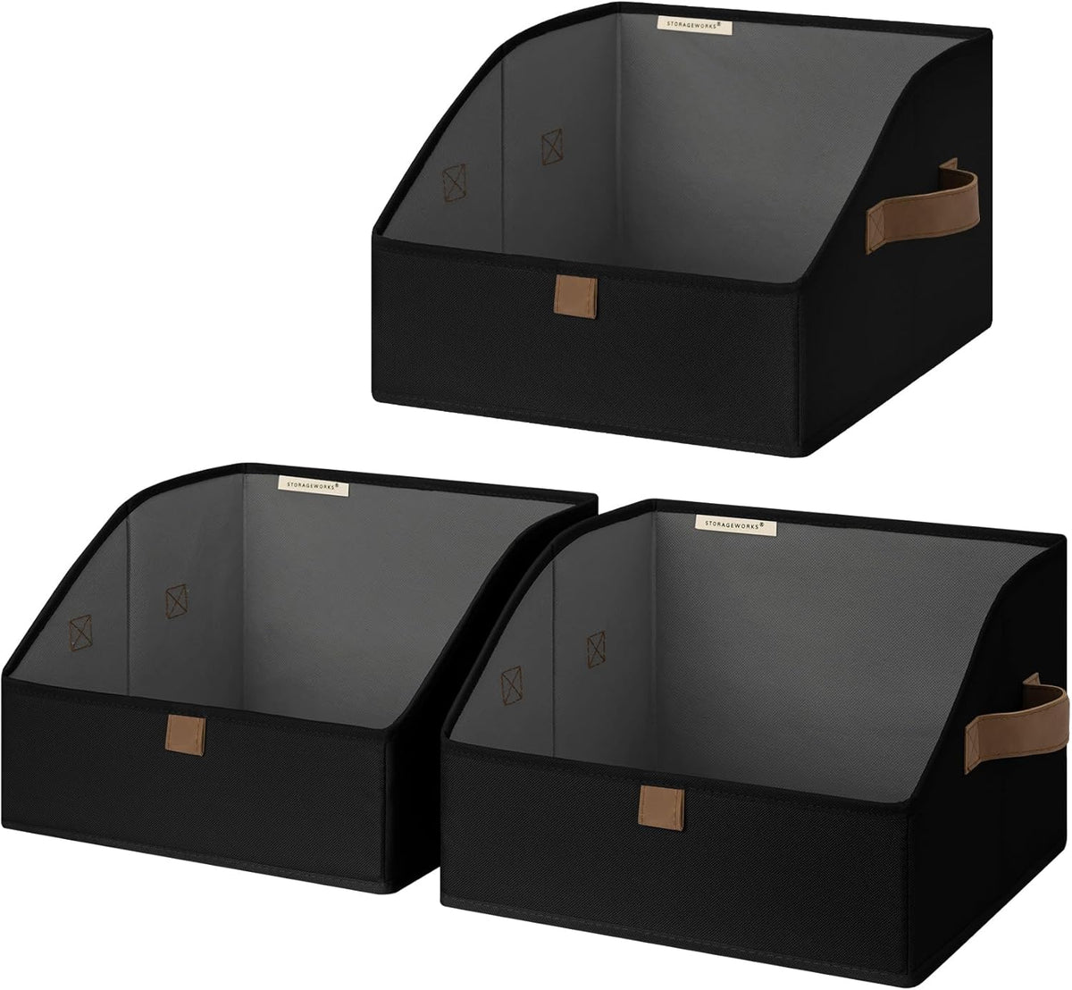 StorageWorks Closet Storage Bins, Trapezoid Organizer Box for Shelves, Fabric Clothes Bin, Foldable