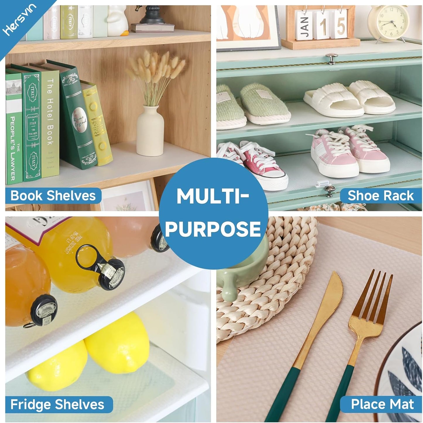 Shelf Liners 12 in x 20 ft EVA Drawer Mats, Non-Adhesive Cupboard Protector, Kitchen Cabinet Lining