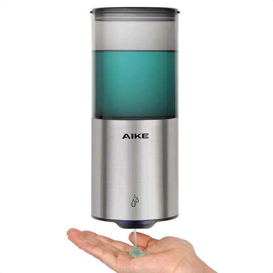 AIKE Automatic Soap Dispenser Wall Mounted for Kitchen and Bathroom, IPX7 Waterproof with Brushed