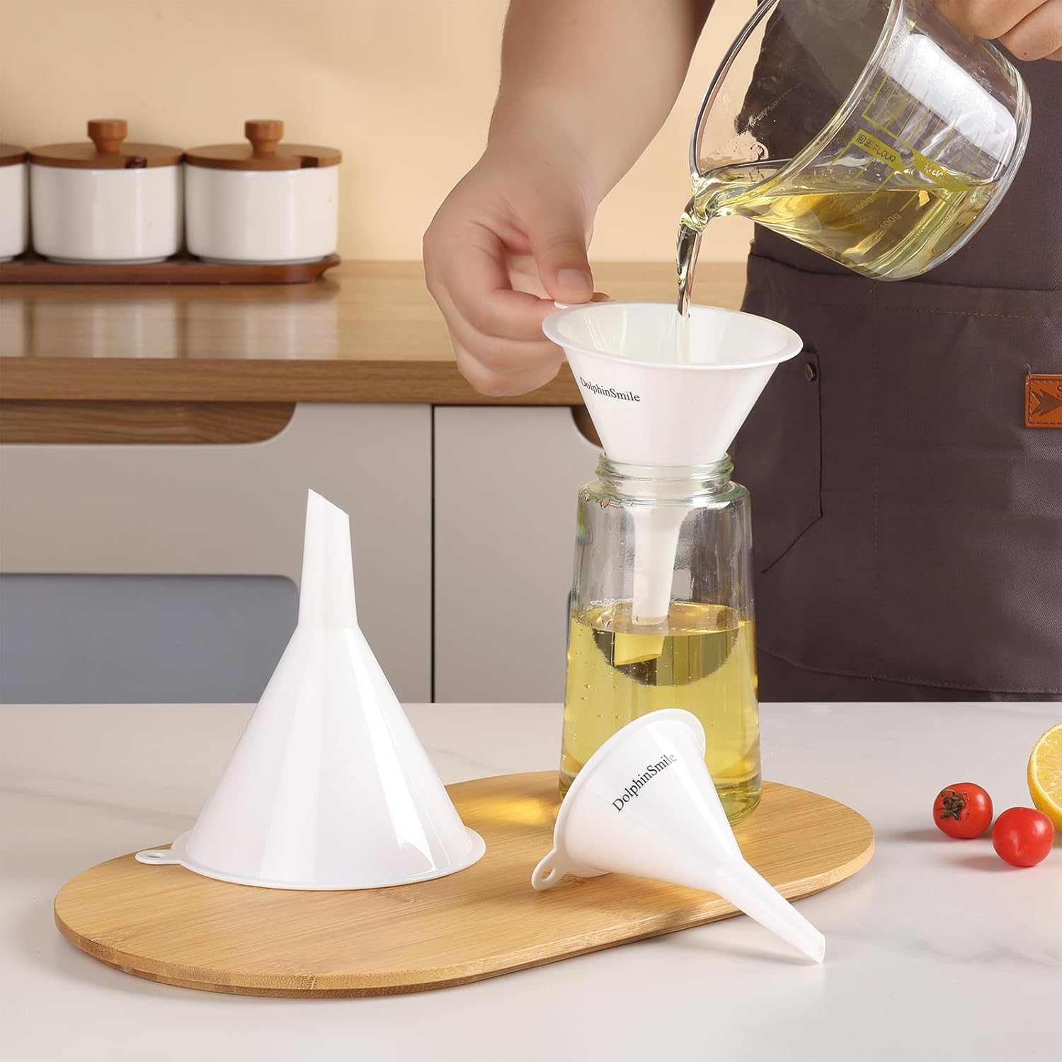 Plastic Kitchen Funnel Set of 3, Round Kitchen Funnels for Filling Bottles, Durable and