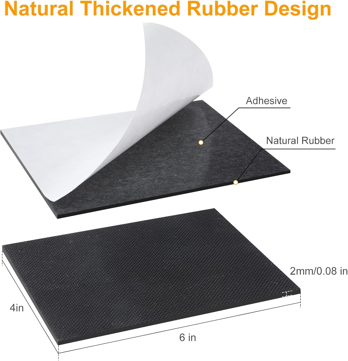 CHUNZEXI Non Slip Furniture Pads 4 PCS 6" x 4", Heavy Duty Rubber Grippers for Furniture Legs, Anti