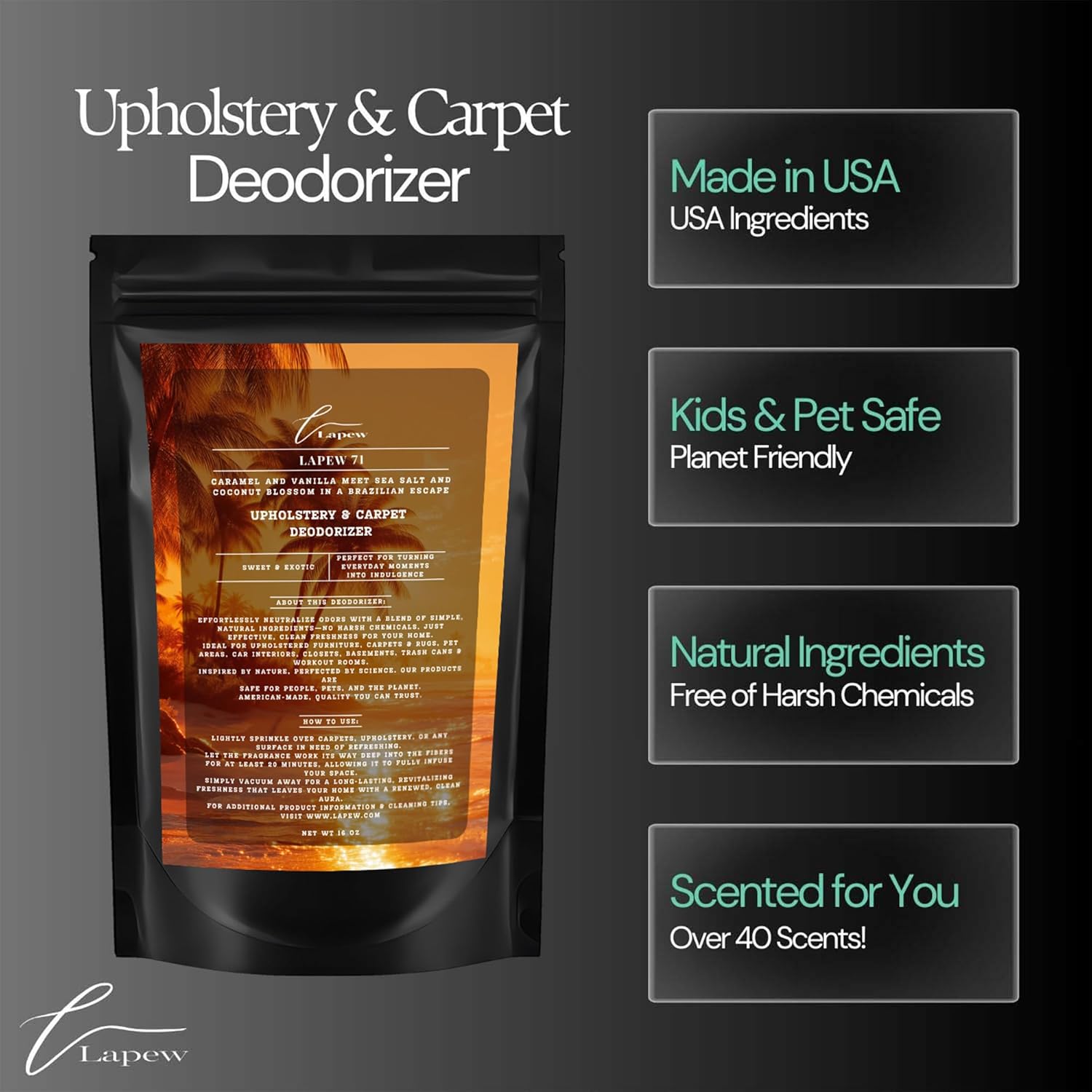 71 Carpet Freshener Powder 16 oz | Powerful Odor Eliminator for Home | Upholstery Deodorizer |