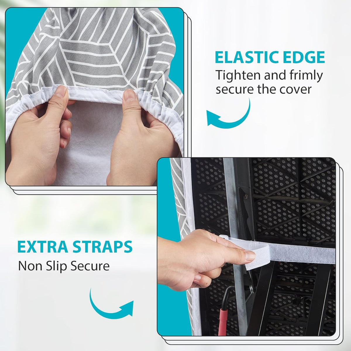 Ironing Board Cover with Padding 15 x 54 inch Standard Full Size, Heat Reflective with Hook and